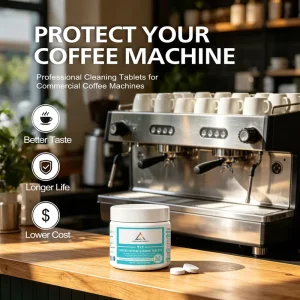 Coffee Machine Cleaner Tablets Private Label Descaling Tablets Bulk Eco Biodegradable Coffee Maker Cleaner