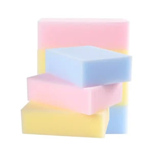 Colorful Customized Melamine Sponge Magic Eraser Yellow Blue Pink Grey Cleaning Scouring Pad