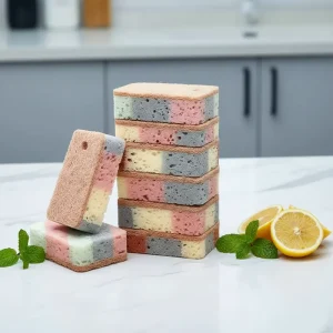 Colorful Kitchen Sponge Dual Sided Non-Stick Oil Dish Washing Scouring Pad Strong Cleaning Power