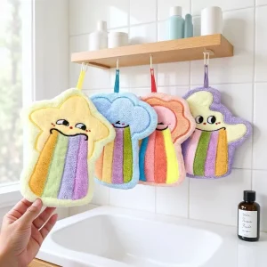 Colorful Rainbow Series Gift High Quality Coral Velvet Soft Absorbent Thickened Children’s Hand Towel