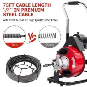 Commercial Electric Pipe Cleaning Machine High Pressure Sewer Drain Cleaner Plumbing Clog Remover Tool