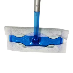 Compact Clear Classic Non-woven Fabric Flat Mop With Telescopic Steel Rod 360 Cleaning Tools