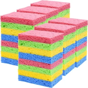 Compostable Biodegradable Easy Clean Light Kitchen Compressed Non Scratch Dishwashing Wood Pulp Sponge 2cm Thick Sourcing Pad