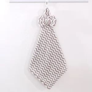 Coral Fleece Kitchen Towel Tie Shaped Pattern Super Absorbent Quick Drying Dish Cloth for Home Kitchen Use