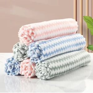 Coral Velvet Cleaning Cloth Kitchen Dish Towel Thickened Absorbent Oil Cleaning Cloth