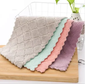 Coral Velvet Kitchen Cloth Dish Towels