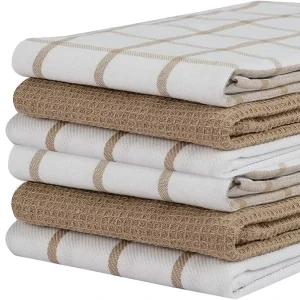 Cotton Dish Towels for Kitchen Quick Drying Antimicrobial Hand Towel Set Woven Technique and Absorbent Tea Towels