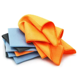 Cotton Honeycomb Kitchen Square Towel Set for Easy Cleaning with Hook Waffle Squares Towel