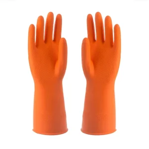 Cotton Lined Latex Rubber Household Cleaning Dishwashing Gloves