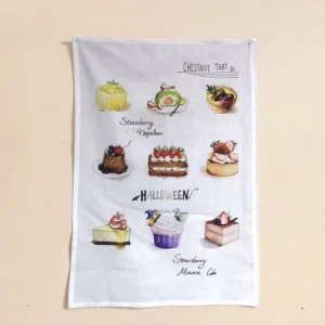 Cotton Linen Baker Tea Towels Customize Print Cake Cooks Gift Lover Bar Dish Towel