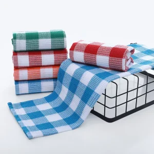 Cotton Polyester Blend Kitchen Towels Dishcloths Eco Friendly Antimicrobial Pattern Rectangle Shape for Kitchen