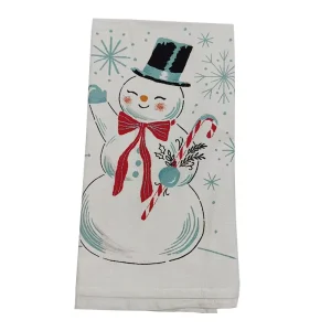 Cotton Woven Printed Reusable Beige 40x70cm Rectangle Hand Drying Tea Towel for Xmas Home Decor