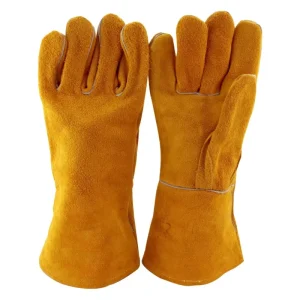 Cowhide Welding Gloves for Men Anti heat BBQ Oven Gloves for Household Palm Thickened Safety Working Gloves