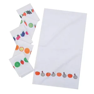 Cross border for Waffle weave Printed Fruit pattern China Hot pressed Kitchen Dish Towels Tea Towels Kitchen Towels