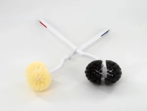 Curved Long Handle Toilet Brush Double Head Design PP Material Deep Cleaning Under Toilet Rim for Bathroom Hygiene