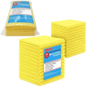 Custom 24 Pieces Pack Custom Microfibre Rags 300gsm Cleaning Cloth Quick Dry 40*40 Microfiber Car Kitchen Cleaning Wash Towel