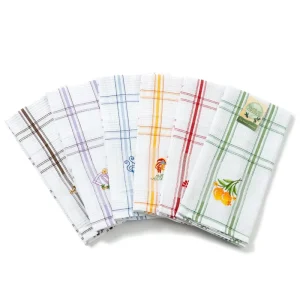 Custom Absorbent Reusable Yarn Dyed Waffle Kitchen Towels Cotton Tea Dish Towels