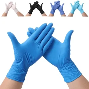 Custom Box 3.5 Mil Powder Free 100% Nitrile Household Gloves Light Blue Disposable Gloves