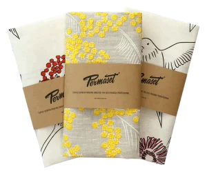 Custom Cotton Linen Tea Towel Kitchen Customized Printed LOGO Kitchen Tea Towel Belly Band Package