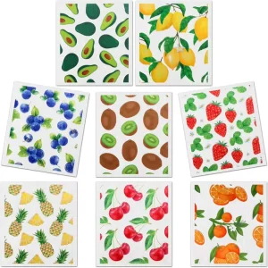 Custom Design Kitchen Dish Cloth Fruit Floral Eco Friendly Swedish Dish Cloth Biodegradable Kitchen Cloth Dish Towels