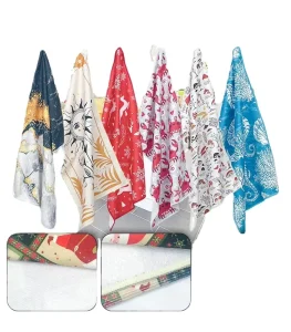 Custom Design Microfiber Kitchen Tea Towels Polyester Absorbent Dish Towels Compressed Sublimation Cleaning