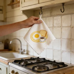 Custom Design Microfiber Kitchen Towel Sublimation Quick Dry Cleaning Absorbent Waffle Kitchen Tea Dish Towel