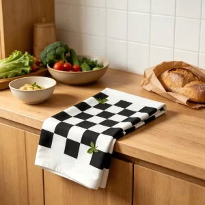 Custom Design Plain Weave Cotton Tea Kitchen Towel Reusable Quick Dry Cleaning Flat Woven Kitchen Tea Dish Towel