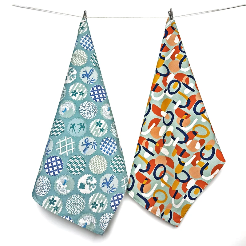 Custom Digital Print Soft Quick Dry Kitchen Flour Sack Dish Towels with Your Design