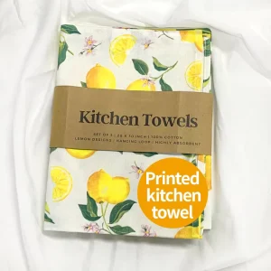 Custom Digital Printed Woven Home Kitchen Tea Towel Dishtowel Placemat Ce Bsci Oeko tex Waffle Yarn dyed Cotton