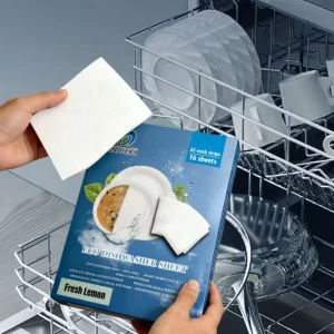 Custom Eco Friendly Disposable Bio based Surfactant Lemon Scent Dishwashing Detergent Sheets for Oily Stain Removal