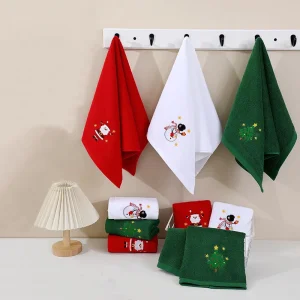 Custom Embroidered Christmas Kitchen Towel 100% Cotton Terry Cloth Holiday Theme Dish Cloth