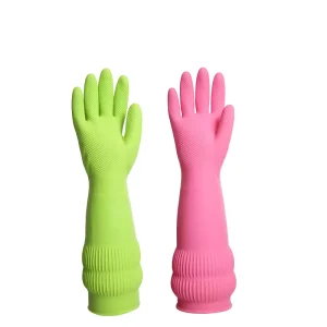Custom Extra Long Thick Latex Gloves for Household Use Comfortable Waterproof Kitchen Cleaning Gloves