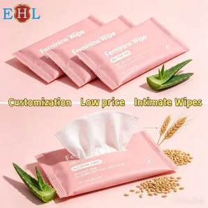 Custom Flushable Intimate Wipes Natura Hypoallergenic Aftercare Cleansing Wipe Bamboo Vaginal Yoni Feminine Wipes Aloe Vitamin E