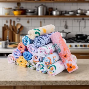 Custom Full Printed Microfiber Cleaning Dish Towel for Kitchen Cleaning Tea Towel