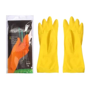 Custom Gloves Waterproof Dish Washing Women Rubber Glove Natural Kitchen Cleaning 35g 40g Yellow Household