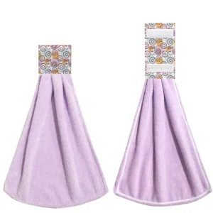 Custom Hanging Coral Fleece Plain Color Kitchen Towels Quick Drying Super Absorbent Bathroom Toilet Towel for Home Use
