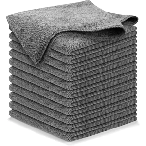 Custom High Quality Microfiber Kitchen Cleaning Cloth with Strong Decontamination Warp Knitted Towel Gray Kitchen Towels
