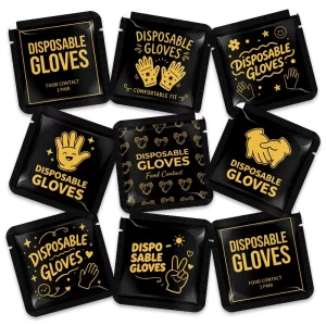 Custom Household Commercial PE Transparent Color Plastic Polyethylene Disposable Gloves Thickened Independent Packaging