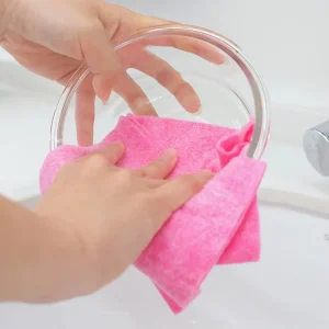 Custom Household Disposable Blue/orange Non Woven Kitchen Dish Washing Cloth Towel Roll 20x30cm