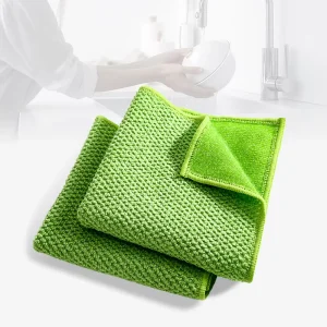 Custom Housekeeping Eco Friendly Cleaning Microfiber Absorbent Kitchen Dish Cloths Towel Scrub Kitchen Cloth Towel