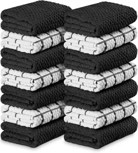 Custom LUXURIOUS 15 X 25 Inches Super Soft and Absorbent Dish Towels Bar Towel 100% Ring Spun Cotton Kitchen Towel Set
