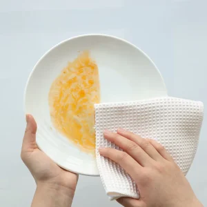 Custom Logo Color Waffle Weave Kitchen Dish Towels Ultra Soft Absorbent Quick Drying Cleaning Tea Towels