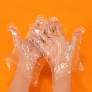 Custom Logo Disposable Food Grade Plastic Gloves Individually Wrapped Single Pack Food PE Gloves for Restaurant