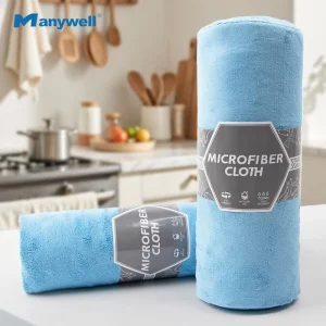 Custom Logo Disposable Microfiber Coral Fleece Cloth Rolls for Kitchen Cleaning Household Tear Away Microfiber Towel Dish Roll