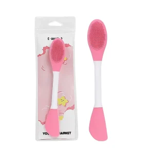 Custom Logo Dual Head Pink Silicone Beauty Facial Cleansing Brush New Design Makeup Tools for Facial Cleaning Makeup Tools