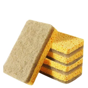 Custom Logo Eco-friendly Lightweight High Quality Natural Plant-based Kitchen Sponge Scrubbing Brush