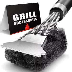 Custom Logo Grill Brush and Scraper 18 Inch Stainless Steel Woven Wire Bristles Grill Cleaning Brush