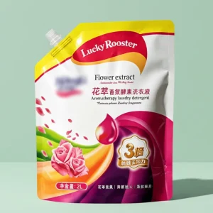 Custom Logo Moisture Proof Laundry Dishwashing Detergent Stand Up Spout Pouch 500ml 1 Litre Plastic Doypack Handle