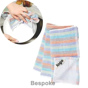 Custom Logo Nature Friendly Dishcloths for Dish Washing Kitchen Towel Cotton Reusable Washable Kitchen Dish Towels