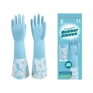 Custom Logo Reusable Latex Gloves Super Long Cuff Waterproof Non Slip Rubber 10 Colors for Kitchen Cleaning Laundry Gardening